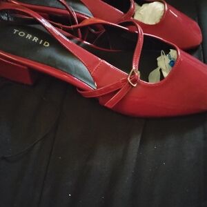 Torrid Red Block Heel Slingbacks